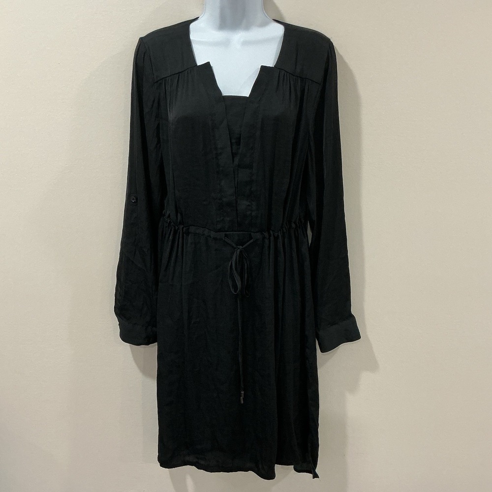 Simply Vera Wang Long Sleeve Shift Dress Women's Large Black Office Business